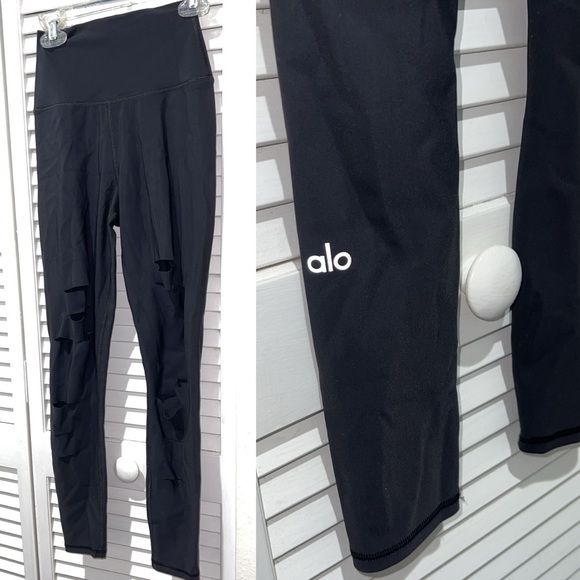 ALO Yoga High-Waist Ripped Warrior Legging size XXS - Picture 10 of 15